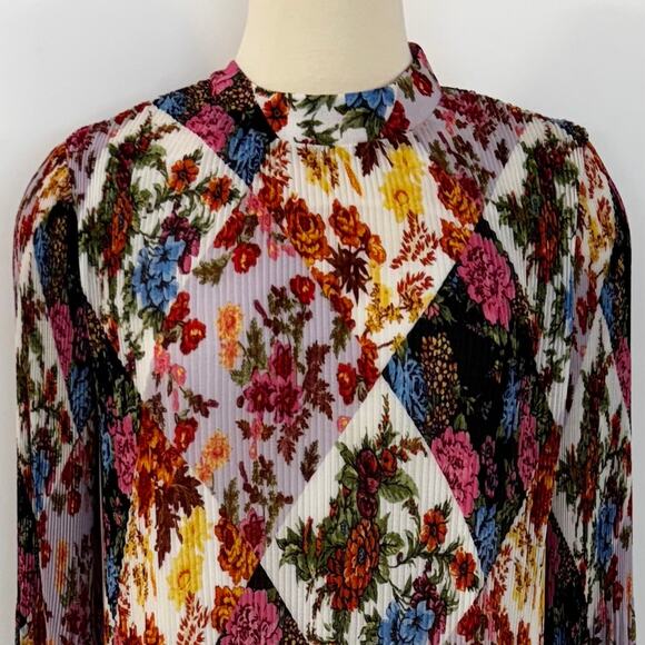 Anthropologie Maeve Shara Pleated Midi Dress Long Sleeve Boho Floral S - Picture 3 of 12